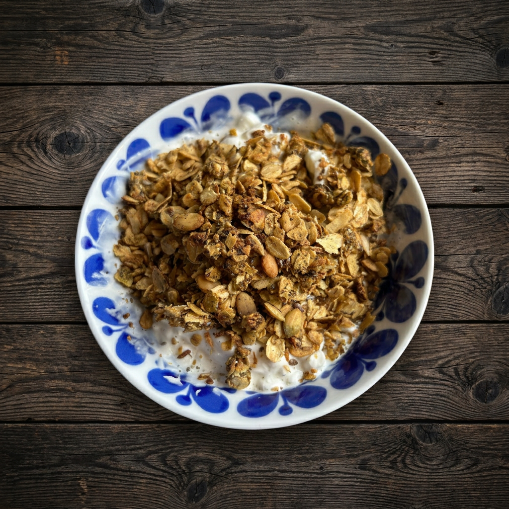 Farmors granola med nässelpulver